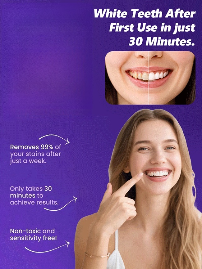 Purple neutralizing black technology 💜 | Quickly removes yellowing in 30 minutes, safer and gentler on tooth enamel ✨