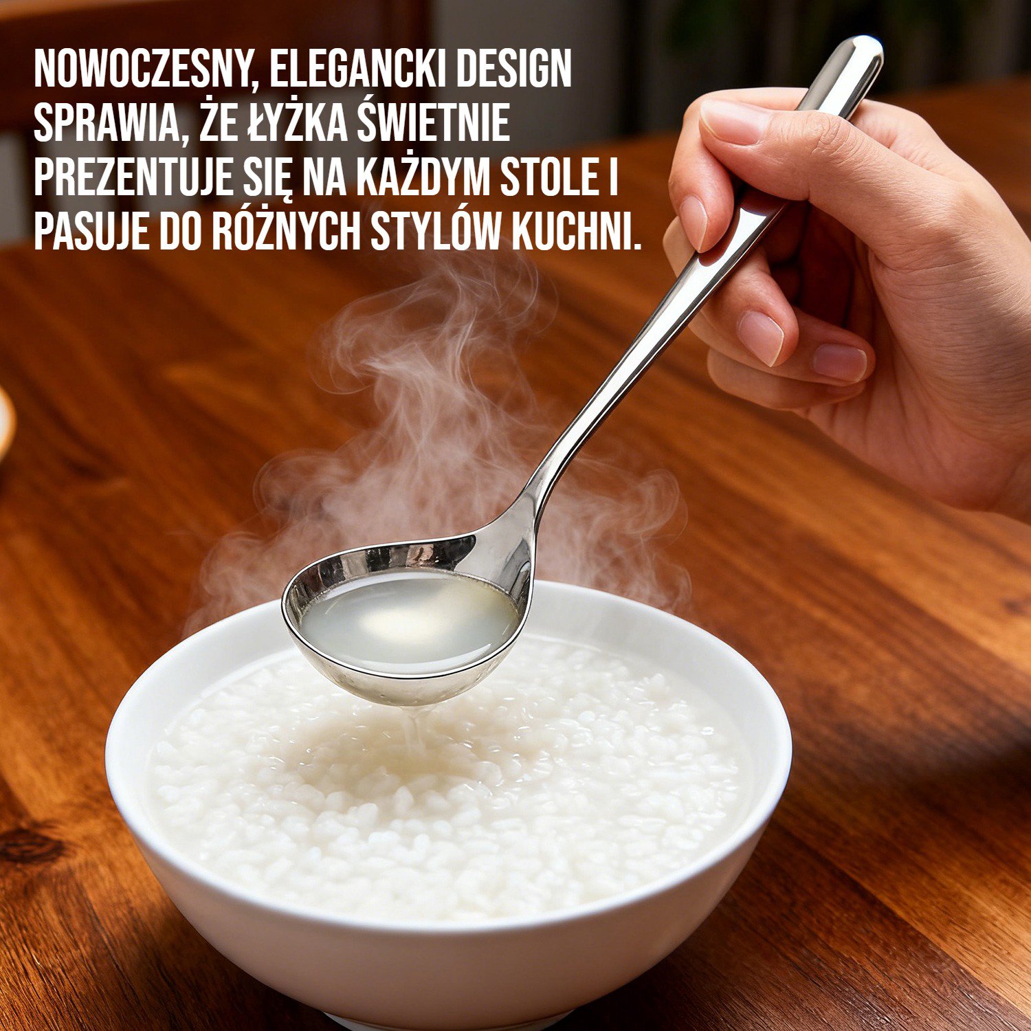 Wytrzymała łyżka stalowa do codziennego użytku