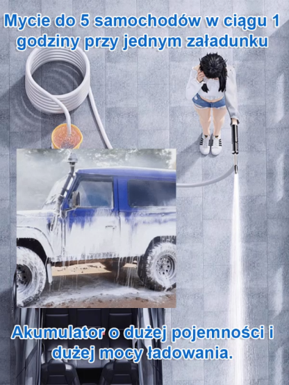 Przenośny litowo-jonowy pistolet do mycia samochodów wysokociśnieniowy