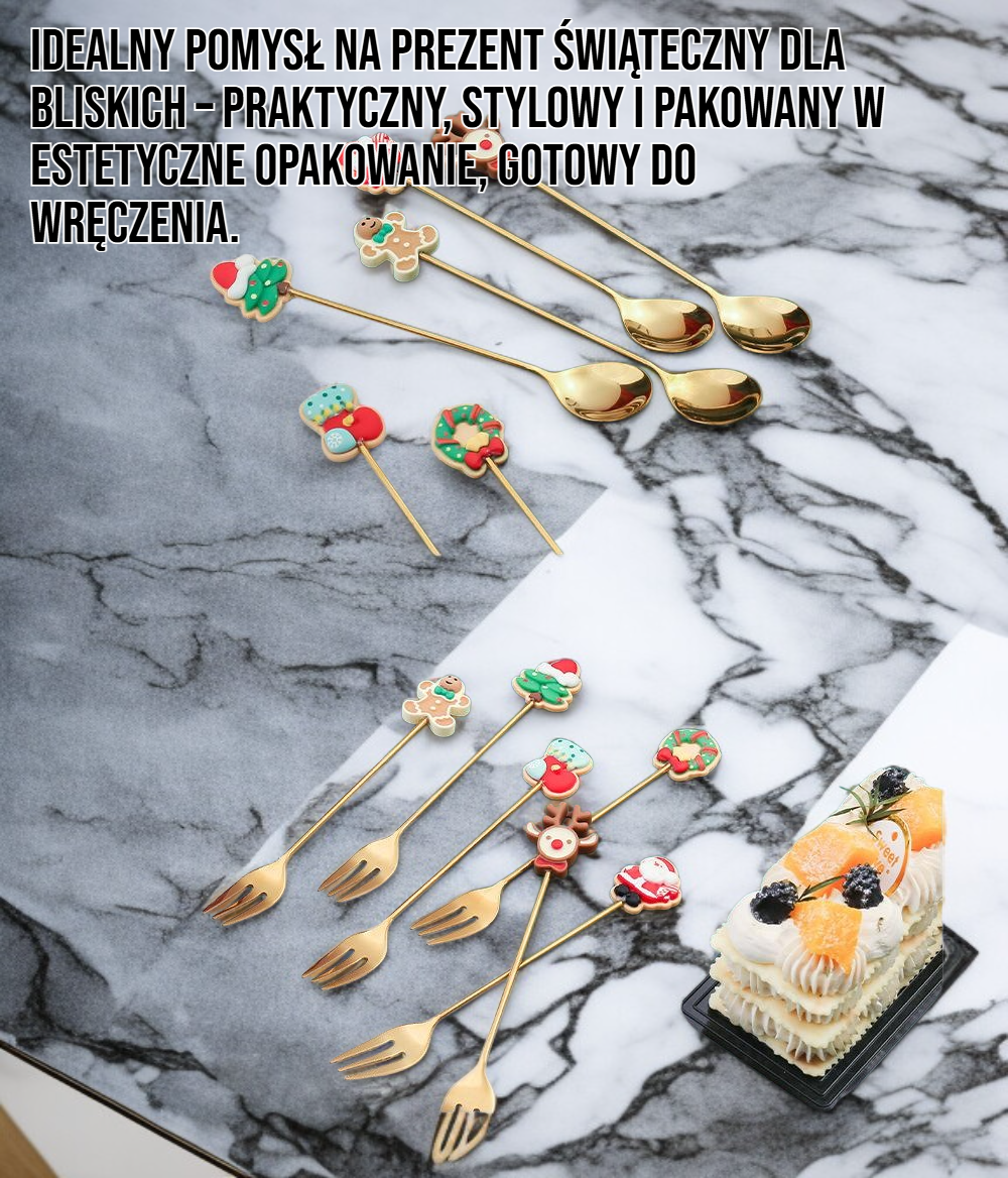 Zestaw świątecznych sztućców: widelec i łyżka