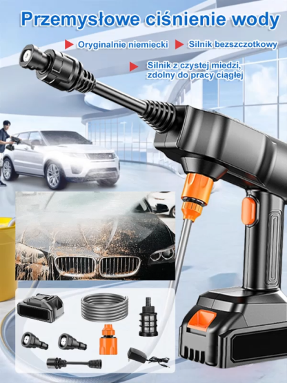 Przenośny litowo-jonowy pistolet do mycia samochodów wysokociśnieniowy