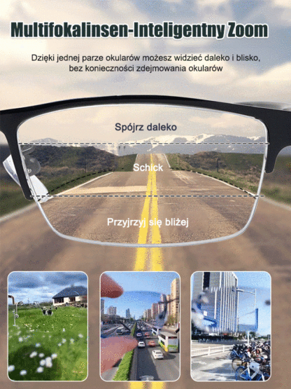 Niezwykle przejrzyste komórkowe fotochromowe okulary do prezbiopii