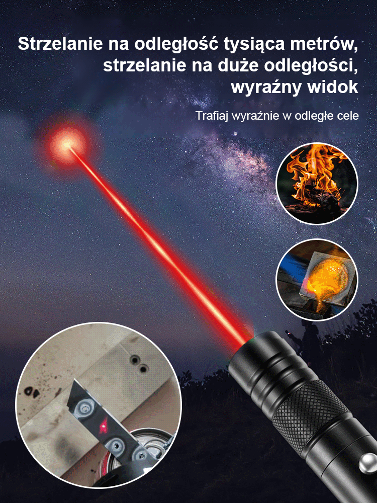 【Zasięg 1000 metrów】Wysoko intensywny długopis laserowy