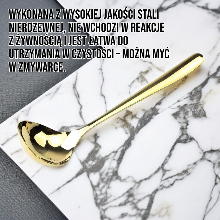 Grubsza łyżka ze stali nierdzewnej na tle białym