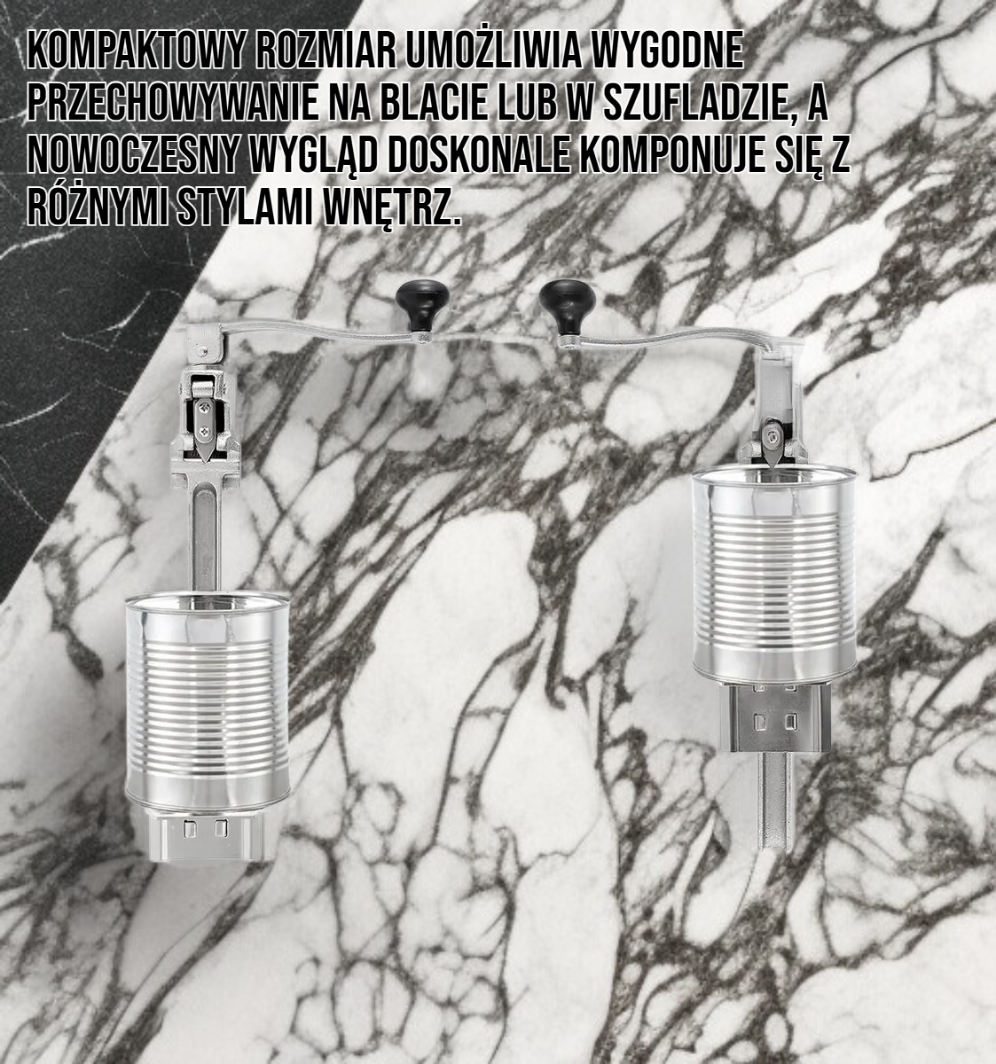 Otwieracz do puszek z żelaznej skóry na biurku