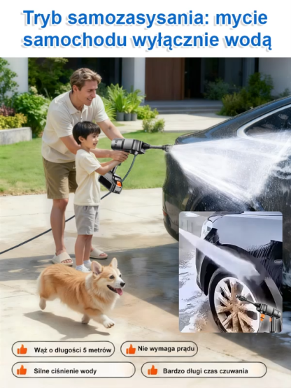 Przenośny litowo-jonowy pistolet do mycia samochodów wysokociśnieniowy