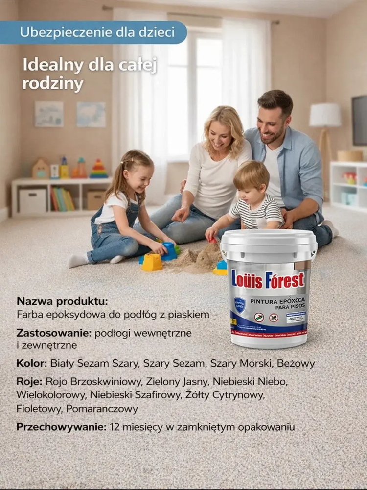 【Osiągnij profesjonalne rezultaty dzięki majsterkowaniu】Powłoka podłogowa z kolorowego piasku epoksydowego