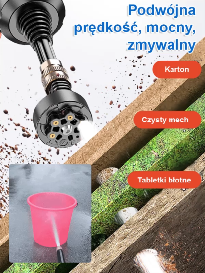 Przenośny litowo-jonowy pistolet do mycia samochodów wysokociśnieniowy