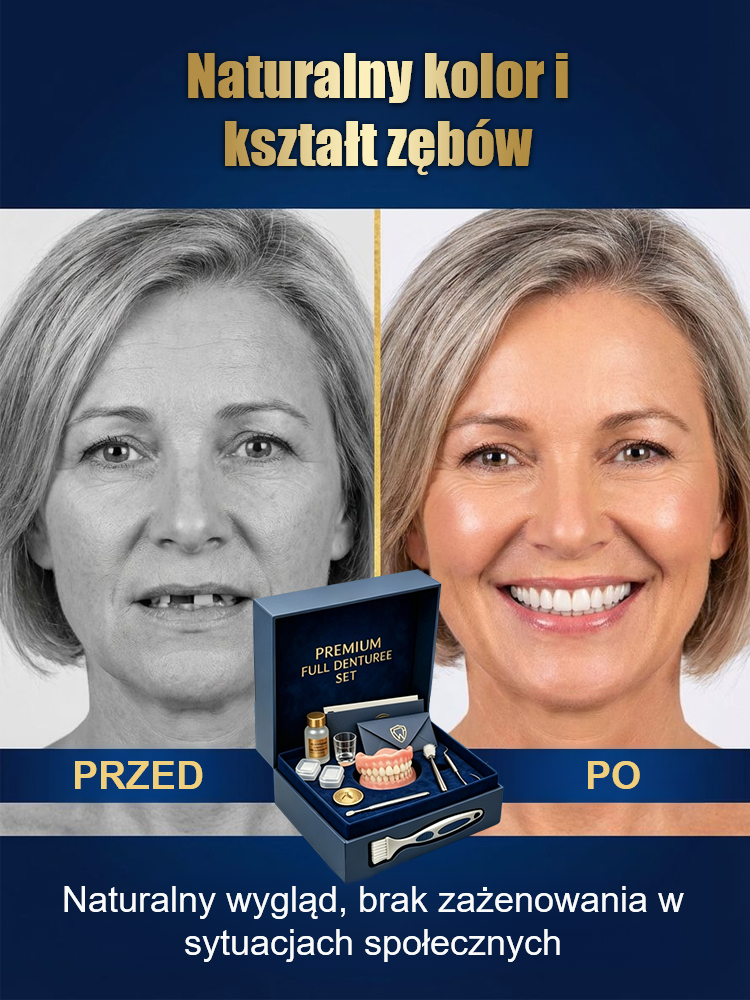 【Odzyskaj perfekcyjny uśmiech】Mocno przylegające medyczne pełne protezy zębowe