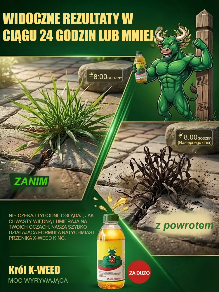 ✅👍Najlepszy profesjonalny koncentrat środka chwastobójczego: 1 nakrętka wystarcza na 1000 m² – widoczne po 3 godzinach i potrójna gwarancja zwrotu pieniędzy!