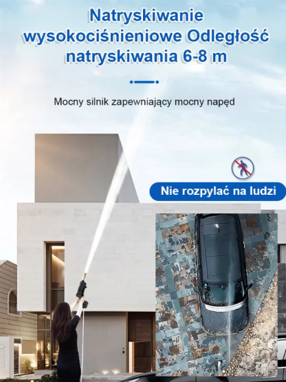 Przenośny litowo-jonowy pistolet do mycia samochodów wysokociśnieniowy