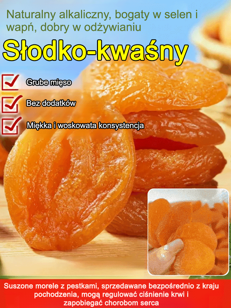 Suszone złote morele bez pestek - naturalna przekąska owocowa