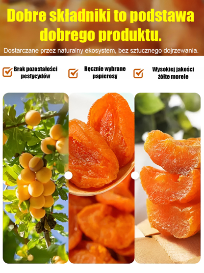 Suszone złote morele bez pestek - naturalna przekąska owocowa