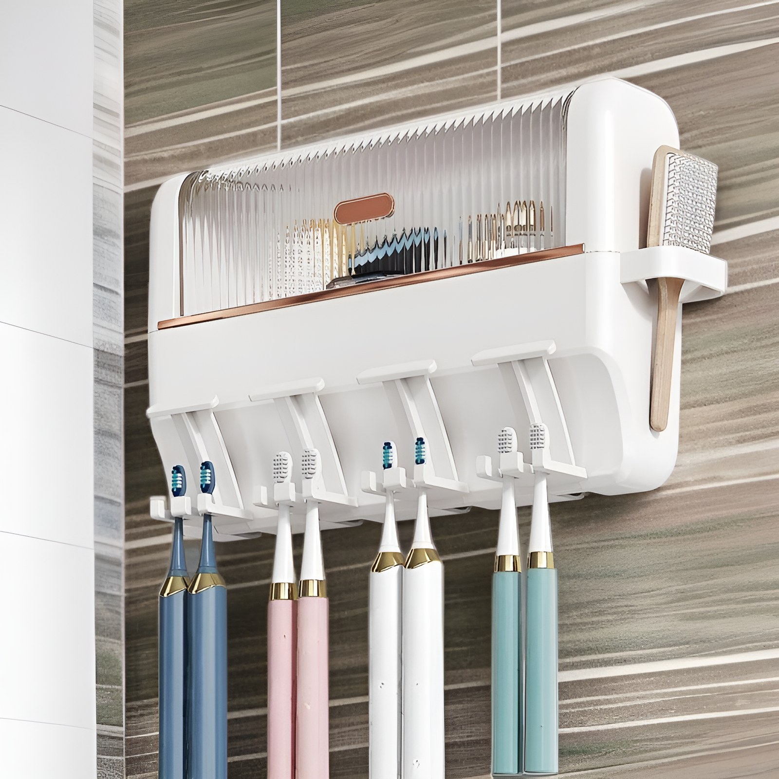 Praktyczny uchwyt na szczoteczki do zębów bez wiercenia