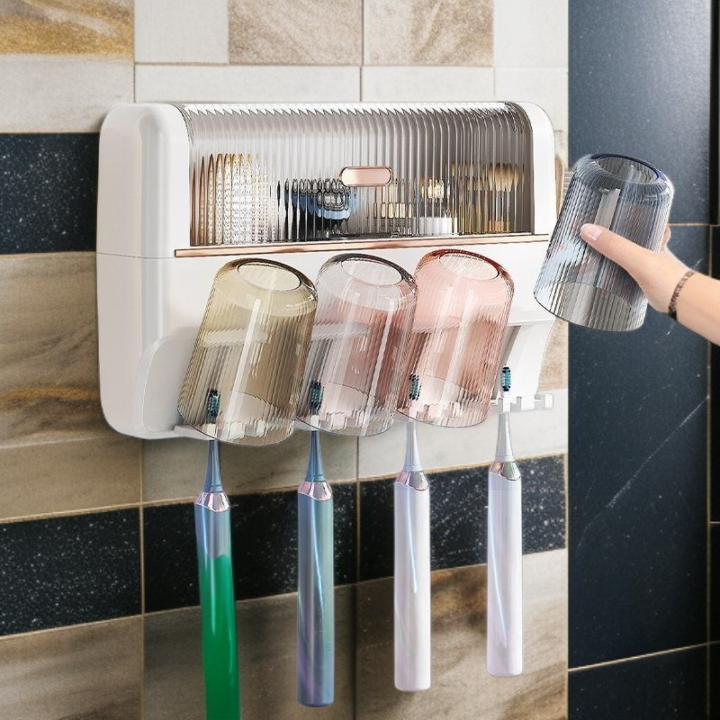 Łazienkowy uchwyt ścienny na szczoteczki i pastę do zębów