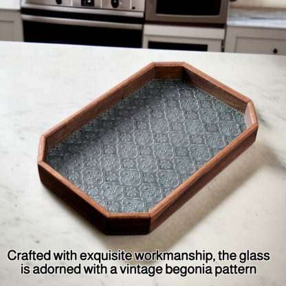 Solid wood glass tray