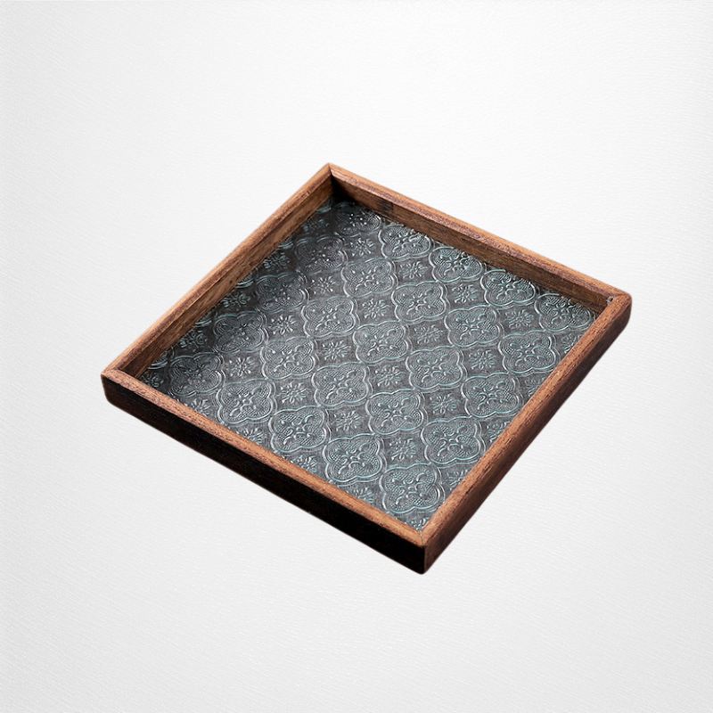 Solid wood glass tray