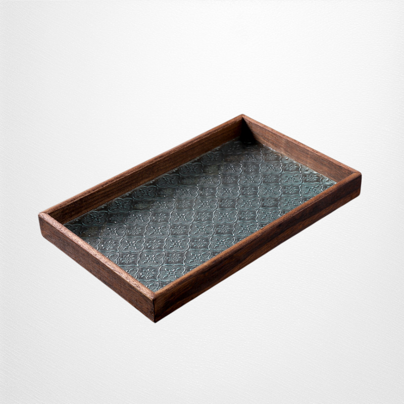 Solid wood glass tray