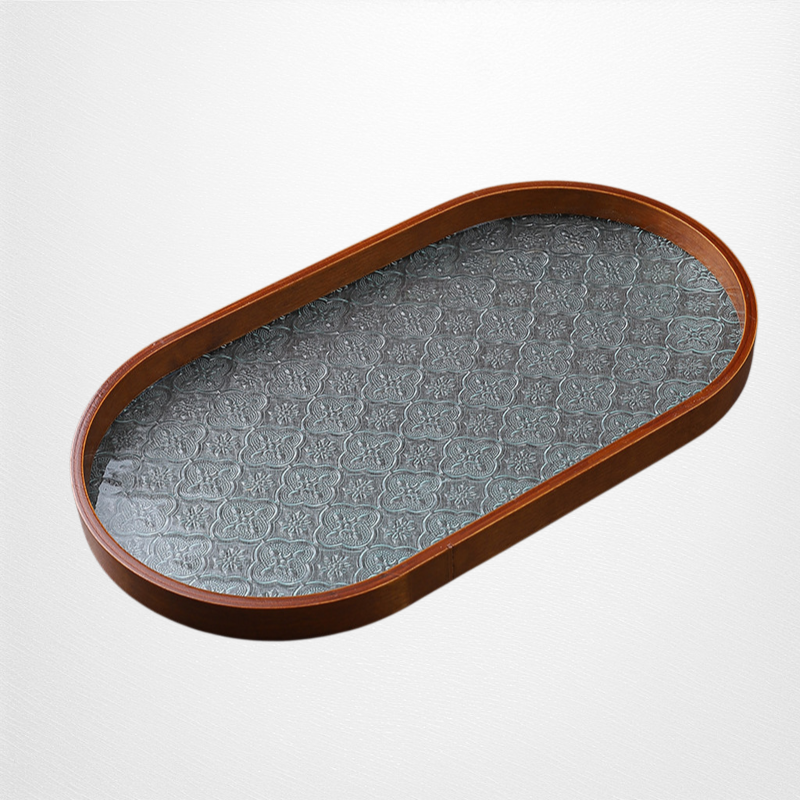 Solid wood glass tray