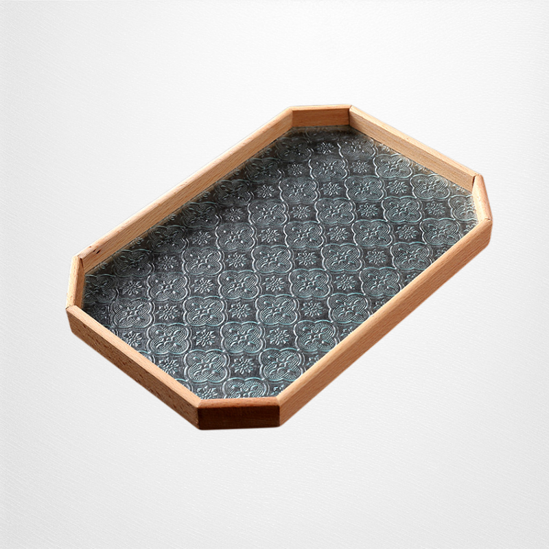 Solid wood glass tray