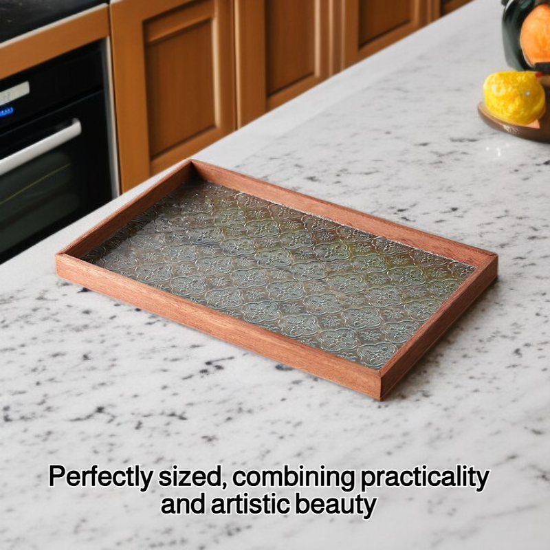 Solid wood glass tray