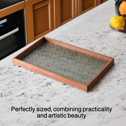Solid wood glass tray