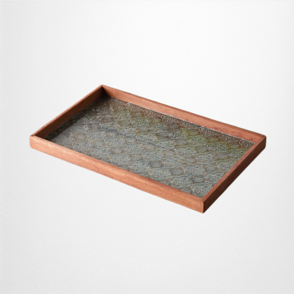 Solid wood glass tray