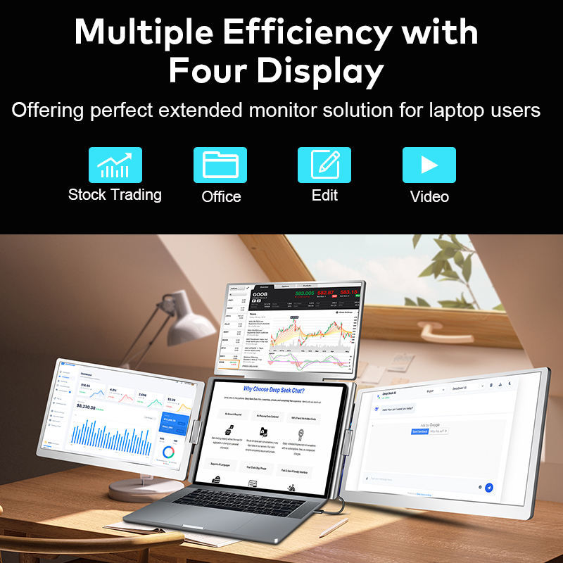 15.6" Laptop Screen Extender Monitor Portable（Compatible with 13.6“ to 17.3” laptops）