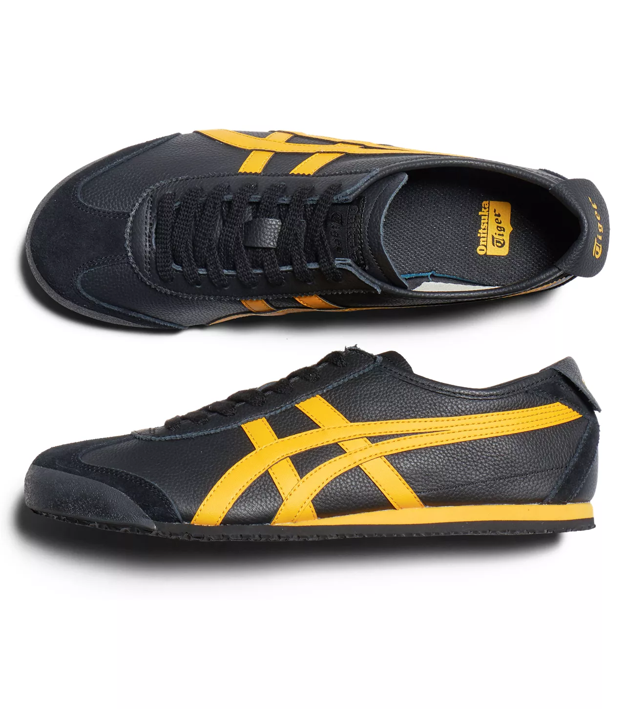 Onitthtsuka Tiger Mexico 66 D4J2L-9059 Mens Black Leather Lifestyle Sneakers Shoes