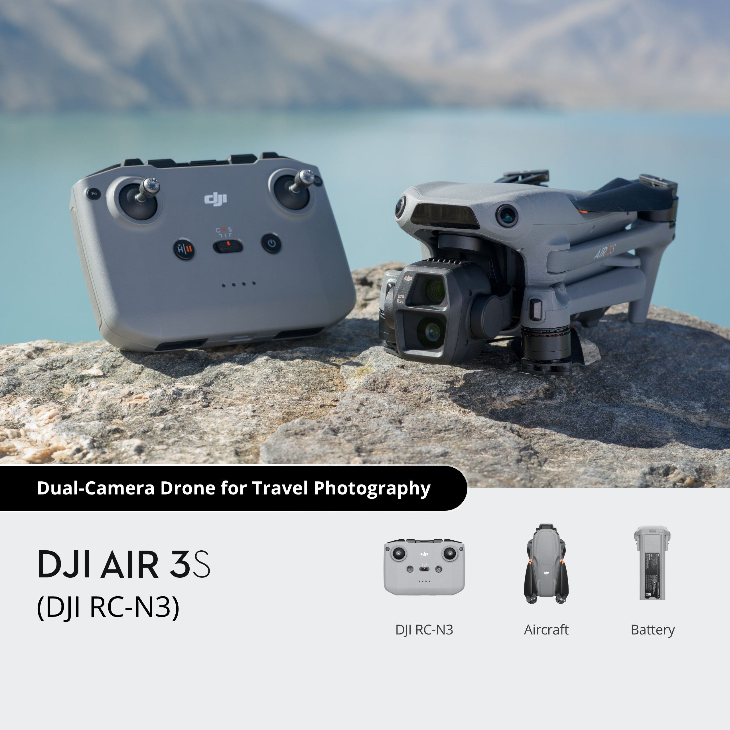 DthtJI Air 3S Drone with DthtJI RC-N3 Remote Controller