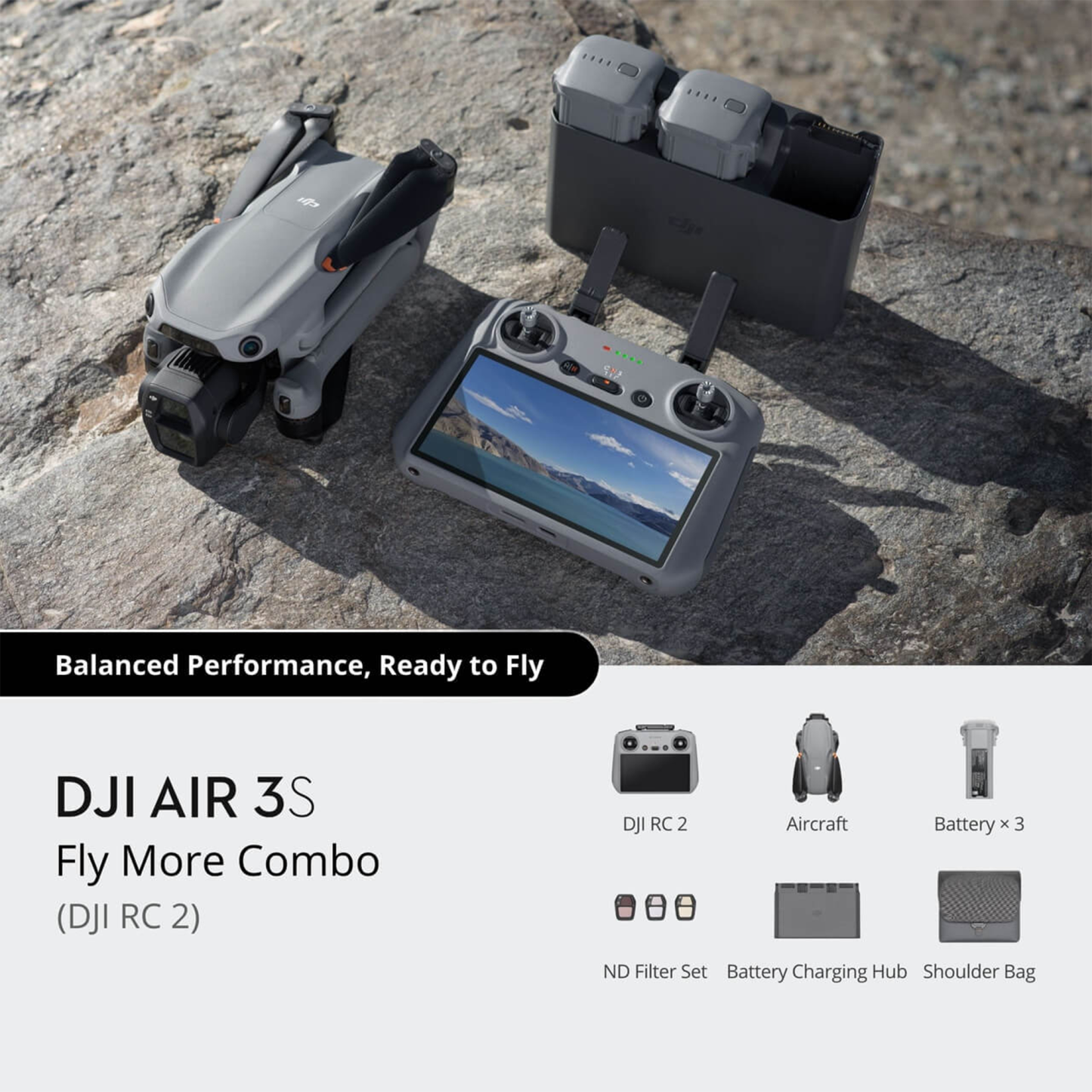 DthtJI Air 3S Drone Fly More Combo with DthtJI RC 2 Remote Controller