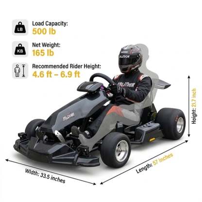72V 3000W “Little Cyclone” Electric Racing Go-Kart, Peak 28kW, 52Ah Battery