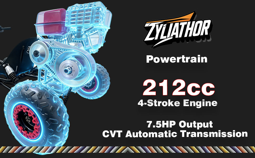 Zyliathor 212cc 4-Stroke Gas Off-Road Go Kart for Teens & Adults,