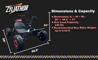 Zyliathor 212cc 4-Stroke Gas Off-Road Go Kart for Teens & Adults,