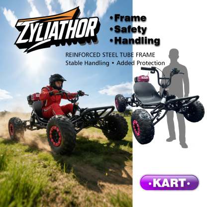 Zyliathor 212cc 4-Stroke Gas Off-Road Go Kart for Teens & Adults,