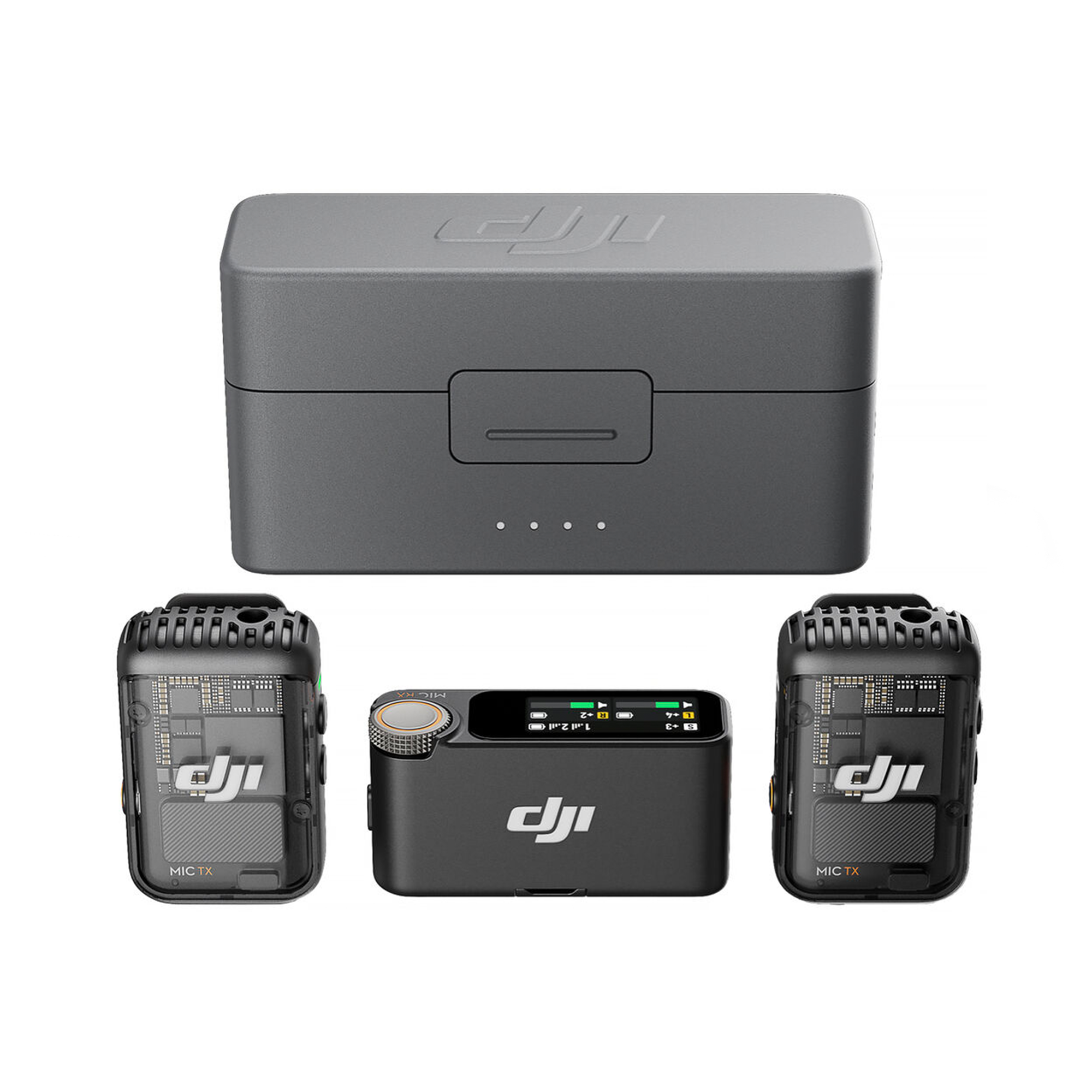 DJthtI Mic 2 2-Person Compact Digital Wireless Microphone System/Recorder 2.4 GHz - 2 TX + 1 RX