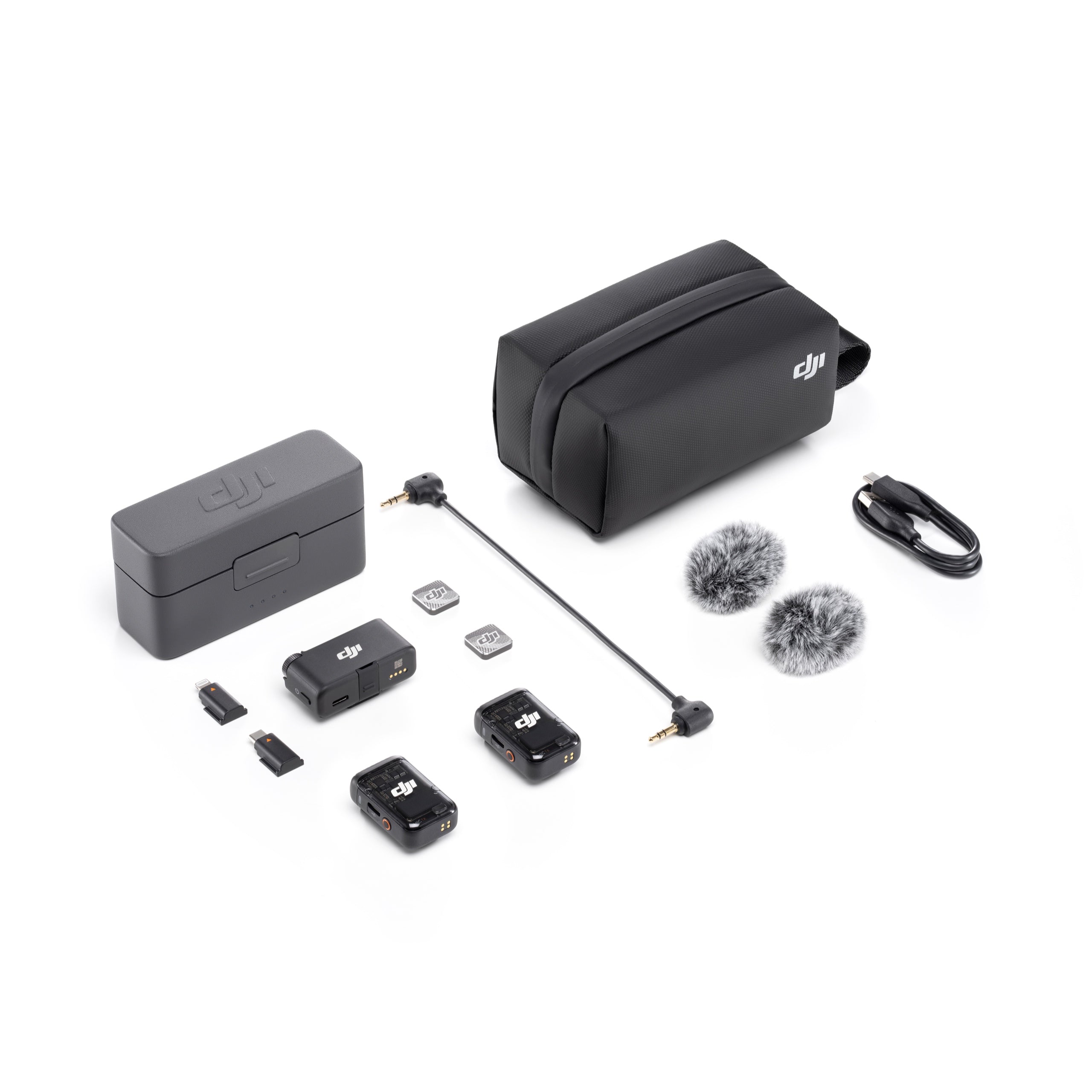 DJthtI Mic 2 2-Person Compact Digital Wireless Microphone System/Recorder 2.4 GHz - 2 TX + 1 RX