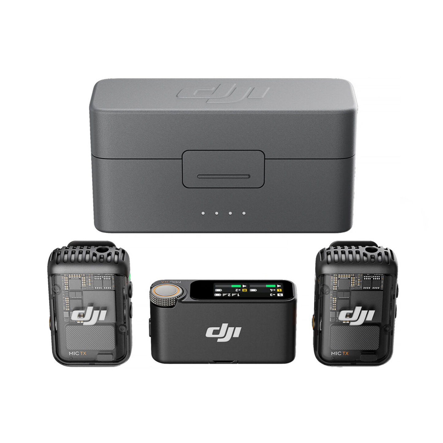 DJthtI Mic 2 2-Person Compact Digital Wireless Microphone System/Recorder 2.4 GHz - 2 TX + 1 RX
