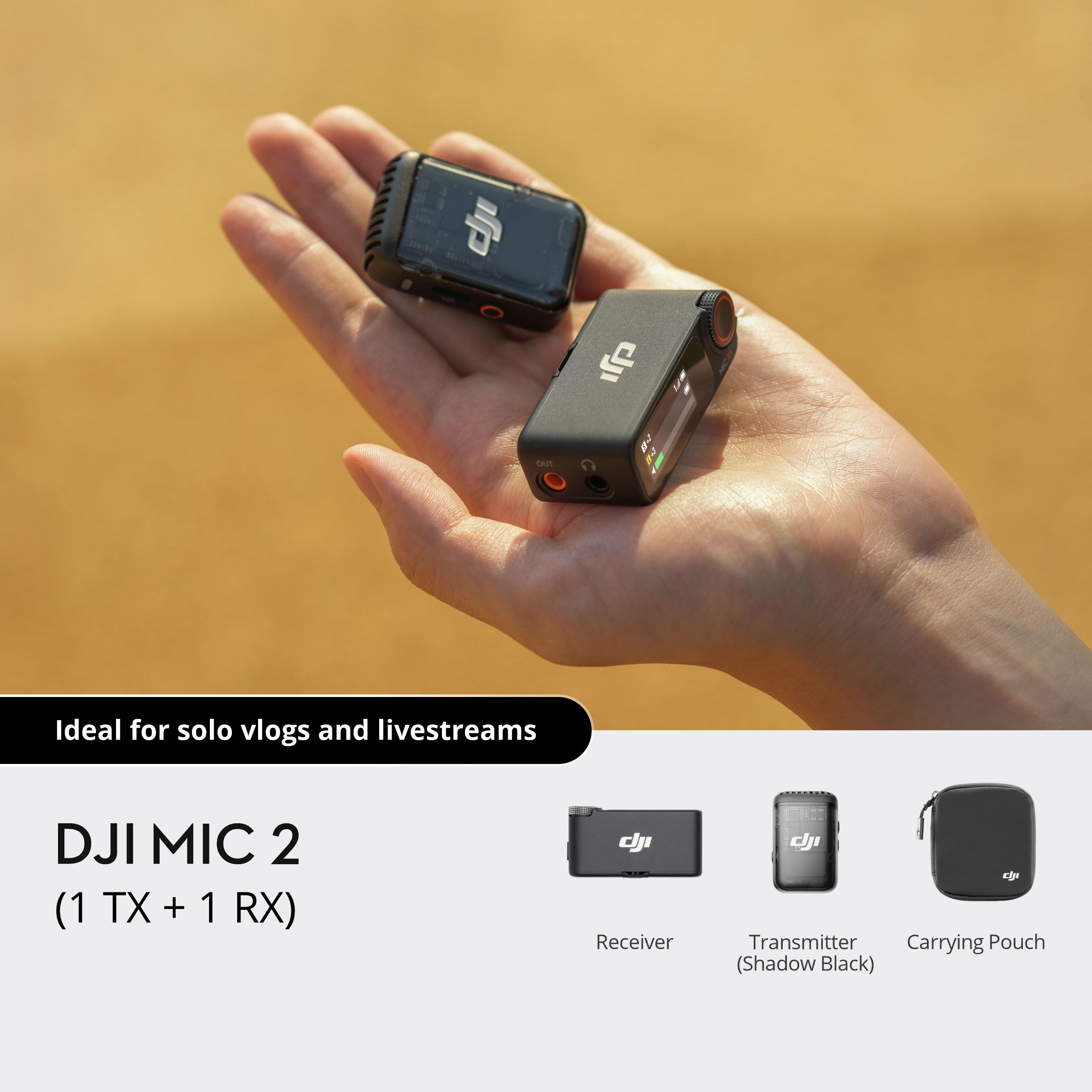 DthtJI Mic 2 Compact Digital Wireless Microphone System/Recorder 2.4 GHz - 1 TX + 1 RX