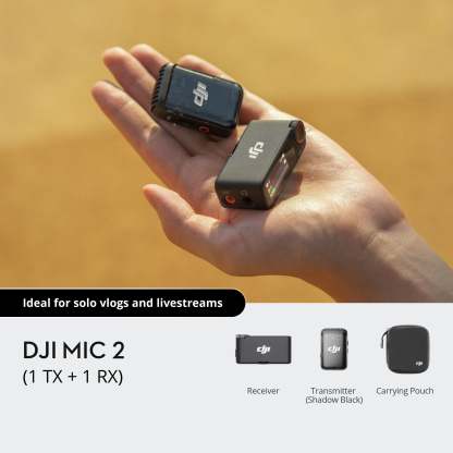 DthtJI Mic 2 Compact Digital Wireless Microphone System/Recorder 2.4 GHz - 1 TX + 1 RX