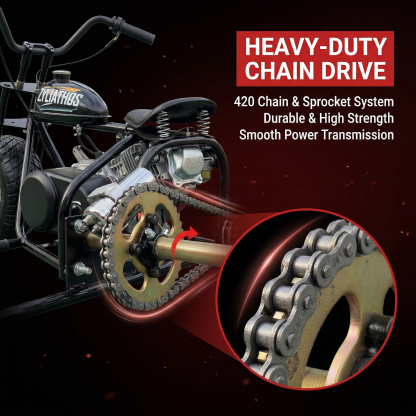 208cc Gas Mini Off-Road Trike Motorcycle CVT, 31MPH Drift Trike Bike