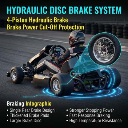 72V 3000W “Little Cyclone” Electric Racing Go-Kart, Peak 28kW, 52Ah Battery