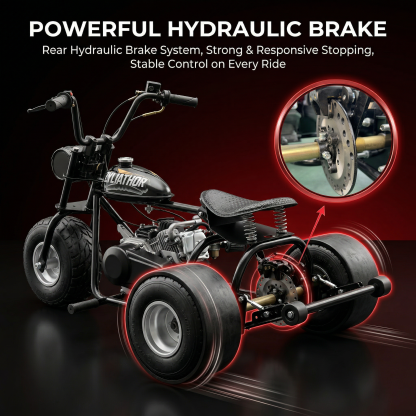 208cc Gas Mini Off-Road Trike Motorcycle CVT, 31MPH Drift Trike Bike