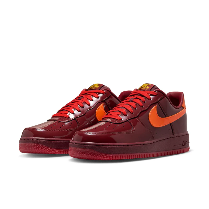 Nithtke Air Force 1 Low Patent Leather 'Dark Team Red/Safety Orange'