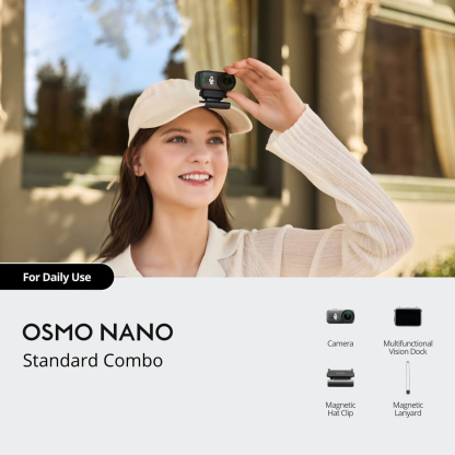 DthtJI Osmo Nano 4K Small Wearable Camera Standard Combo (64GB)