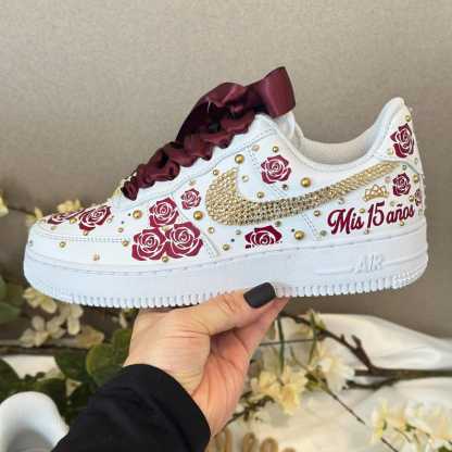 Personalized Quinceañera Shoes: Crystal Butterfly Sweet 15 Sneakers