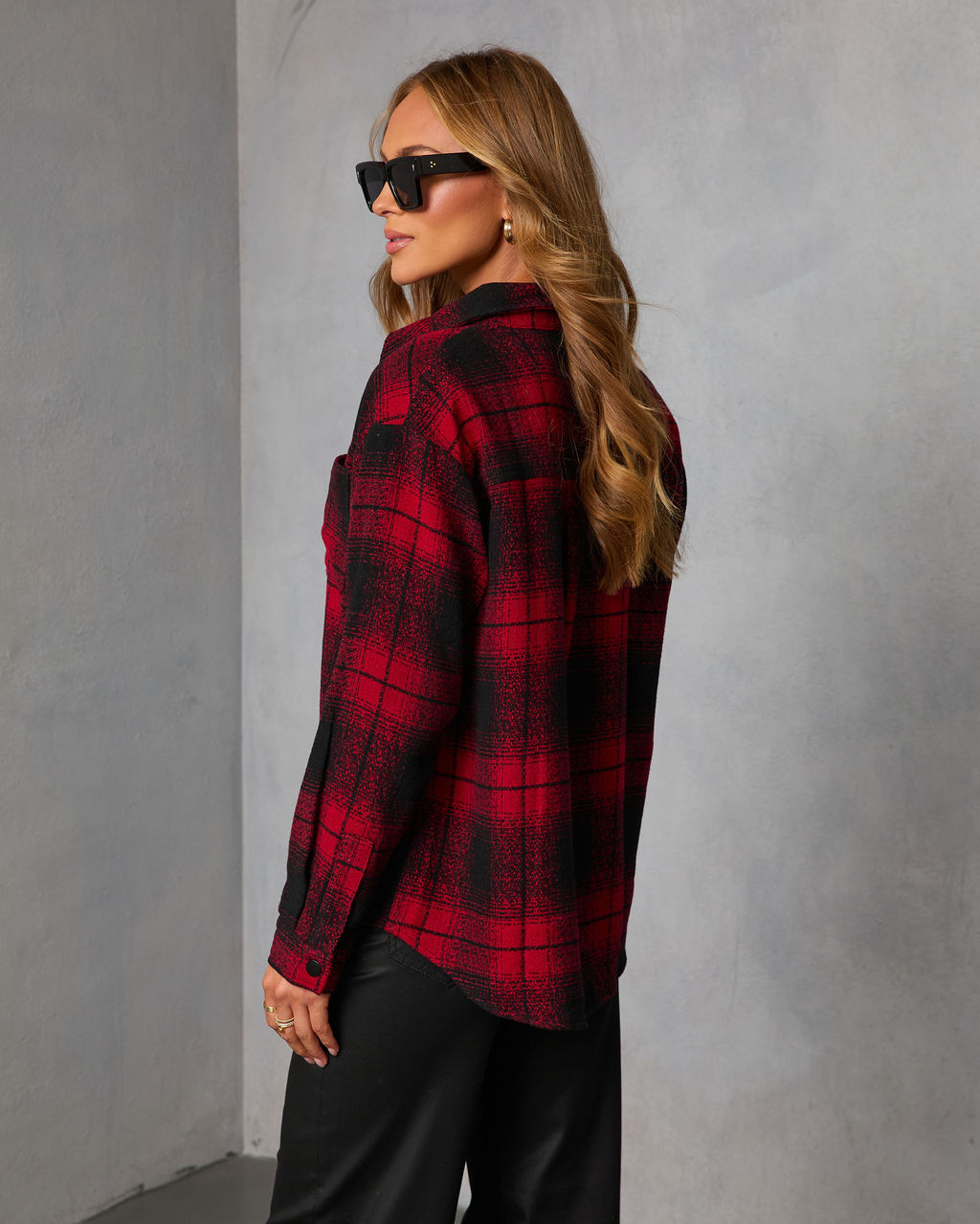 Fireside Manor Plaid Shirt Jacket-Vogue Logic