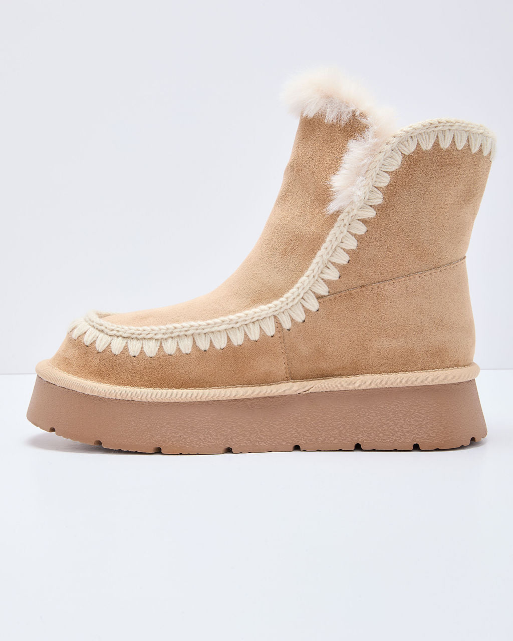 Joppie Faux Suede Fur Lined Booties-Vogue Logic