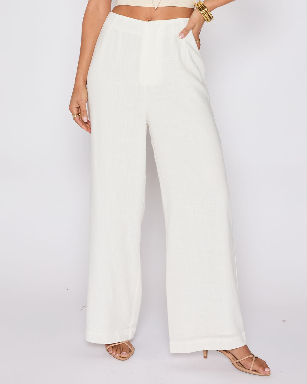Brunch Ready Linen Blend High Rise Pants-Vogue Logic