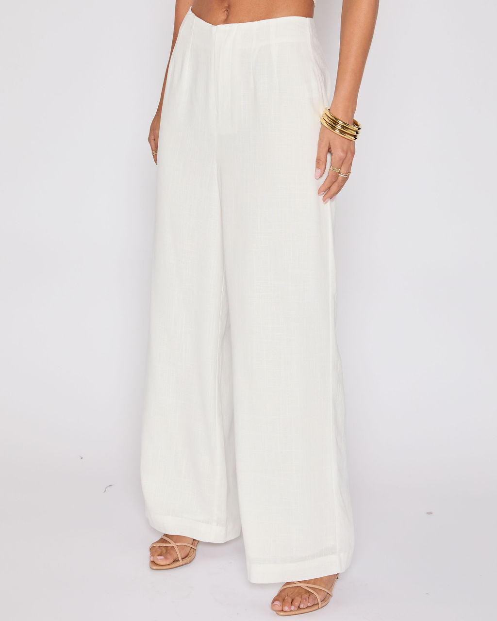 Brunch Ready Linen Blend High Rise Pants-Vogue Logic
